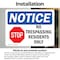 Signmission No Trespassing Residents Only Sign, Vinyl Decal, 10in W x 7in L, 2PK OS-2PACK-NS-D-710-L-14985 - alternate 5
